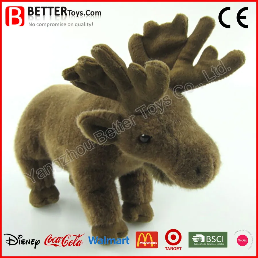 Lively Soft Moose Stuffed Animal Plush Standing Reindeer Christmas Decoration