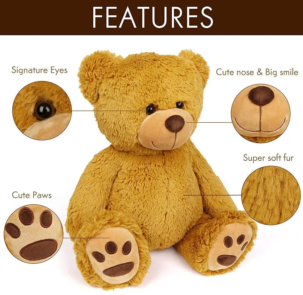 Lovely Stuffed Animals Fuzzy Design Sitting Teddy Bear Soft Plush Toy Mascot Children Toy BSCI Sedex ISO9001