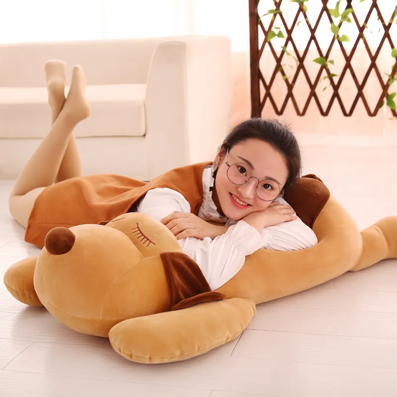Lying Dog Soft Stuffed Pillow Cushion Handmade Plush