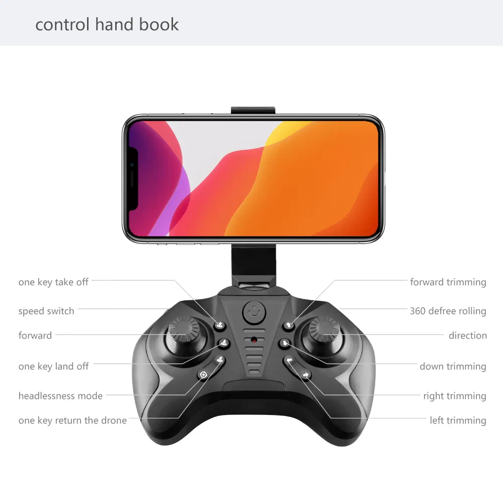 Mini WiFi Fpv with 0.3MP/5.0/4kmp HD Camera Altitude Hold Mode Foldable Quadcopter RTF RC Drone for Kids with CE (MINI-Black-4K-bag)
