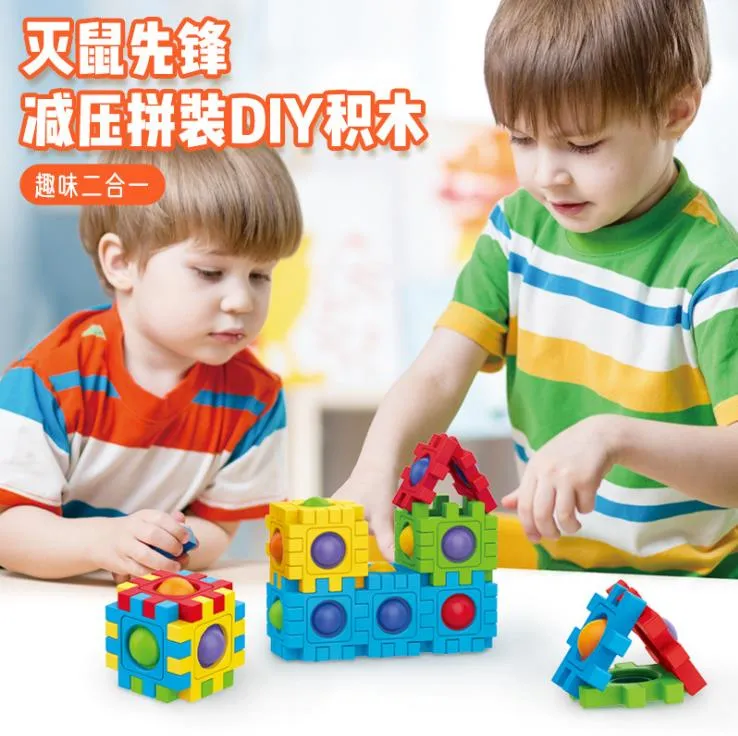 New Decompression Rodent Control Pioneer Desktop Educational Toys Constructing Inserting Building Blocks Creative 3D Puzzles Toys
