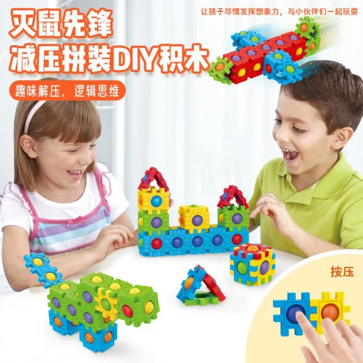 New Decompression Rodent Control Pioneer Desktop Educational Toys Constructing Inserting Building Blocks Creative 3D Puzzles Toys