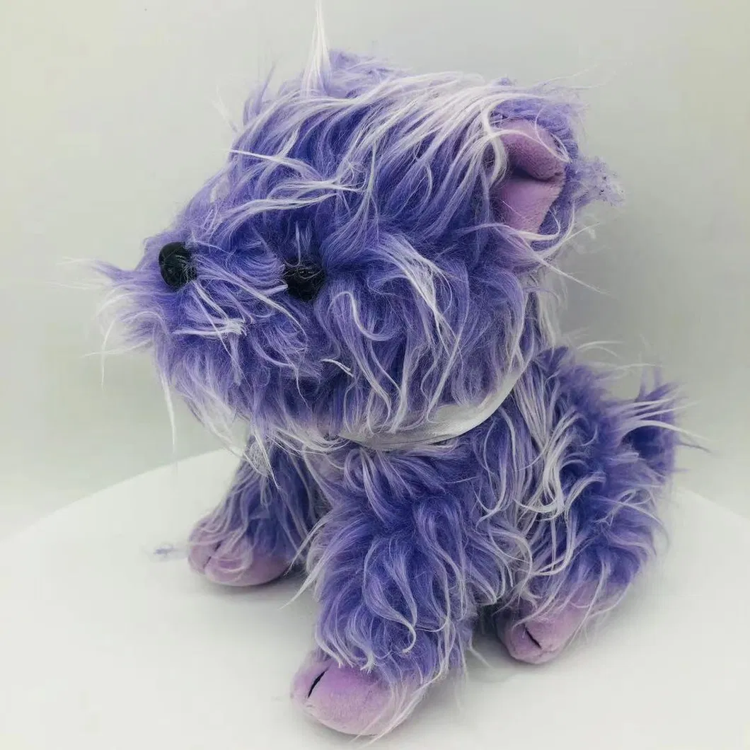 OEM Realistic Dog Stuffed Toys Custom Long Hair Plush Dogs Walking Stuffed Animals Doll Toys