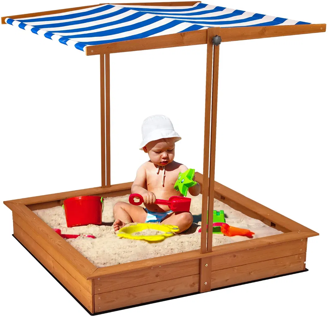 Outdoor Yard Children Fashion Kids Wooden Outdoor Wood Sandbox Sandpit