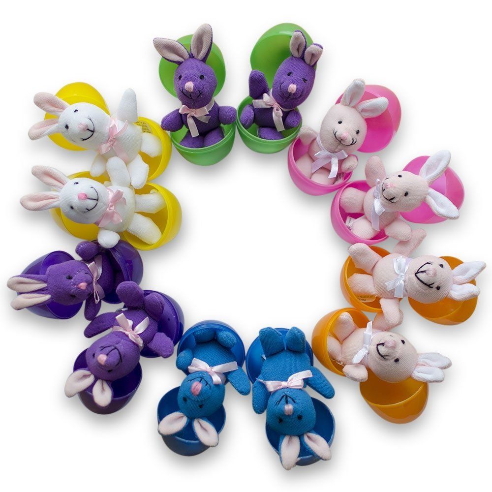 Plush Animal in Surprise Egg Plush Bunny in Plastic Egg