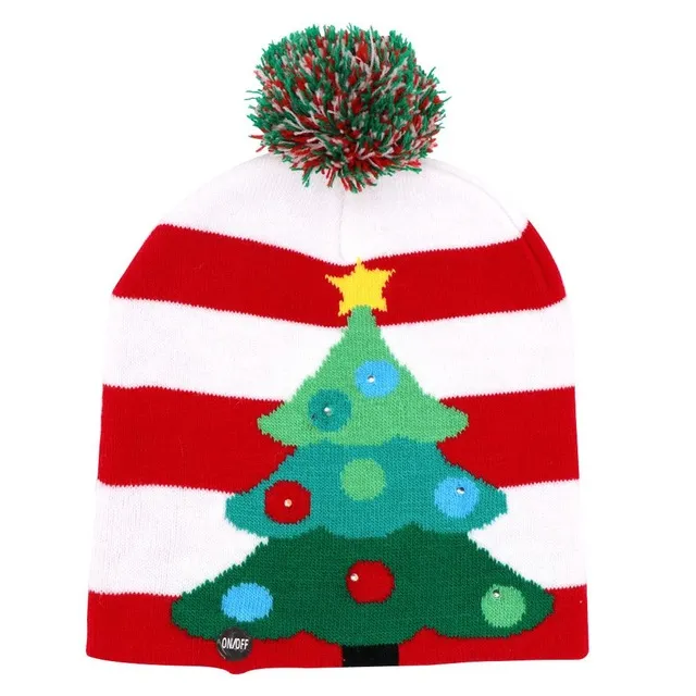 Plush LED Christmas Beanie Ugly Christmas Sweater Christmas Hat Beanie Light up Knitted Hat Toys
