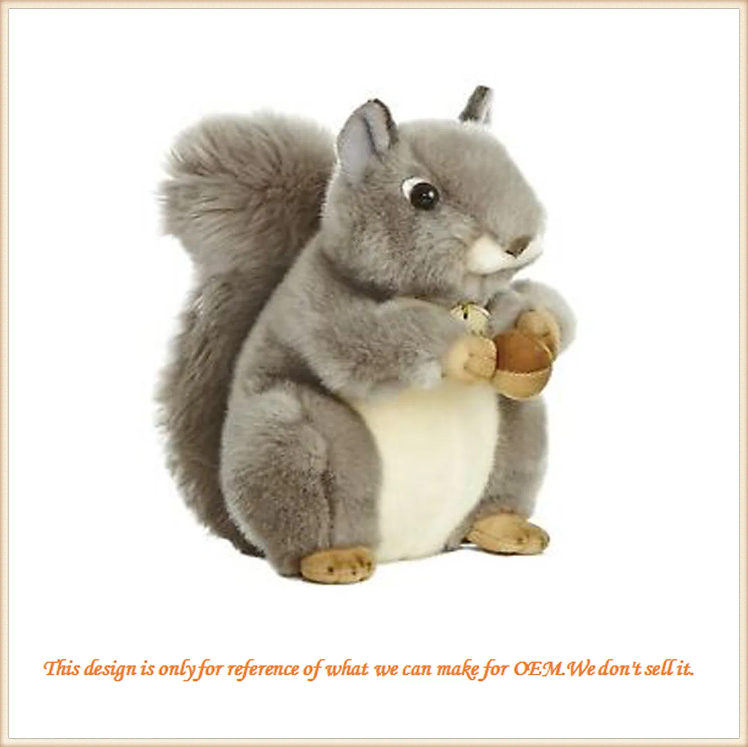 Plush Toy Soft Stuffed Light Brown Squirrel Animal Toys