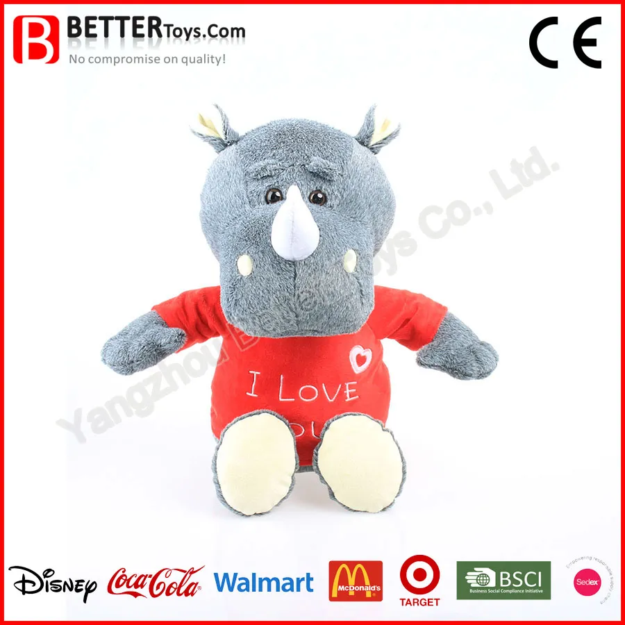 Promotion Plush Stuffed Animal Soft Rhinoceros Toy for Kids