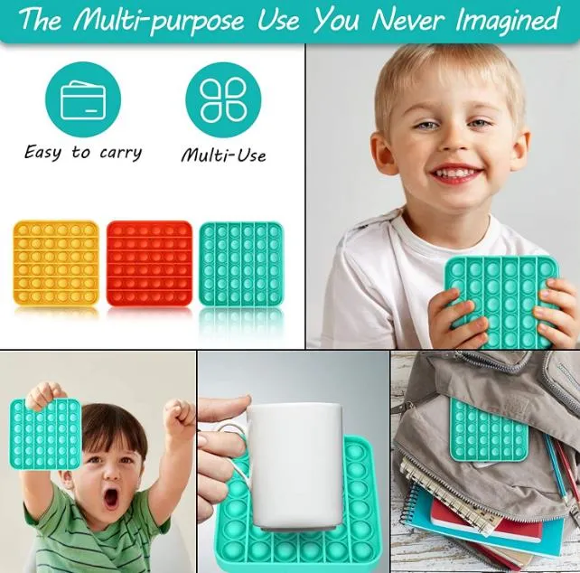 Push Pop Bubble Fidget Sensory Toy, Autism Special Needs Stress Reliever Silicone Stress Reliever Toy