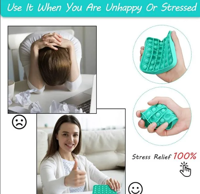 Push Pop Bubble Fidget Sensory Toy, Autism Special Needs Stress Reliever Silicone Stress Reliever Toy