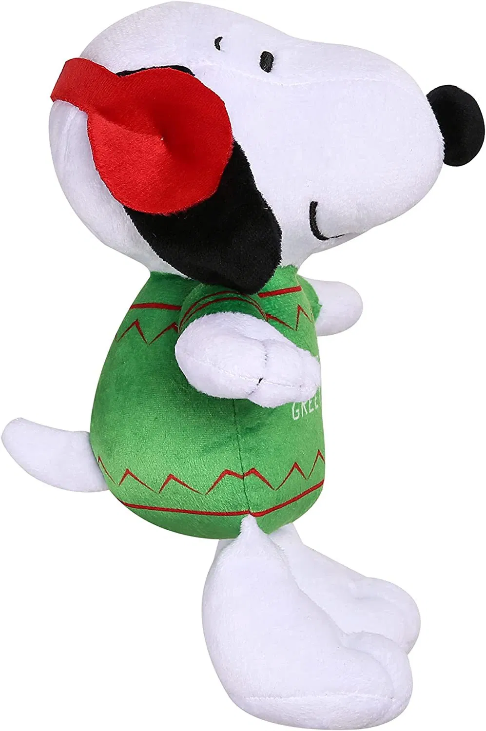 Red Earmuffs Snoopy Stuffed Dog Plush Toy with Squeaking Sound