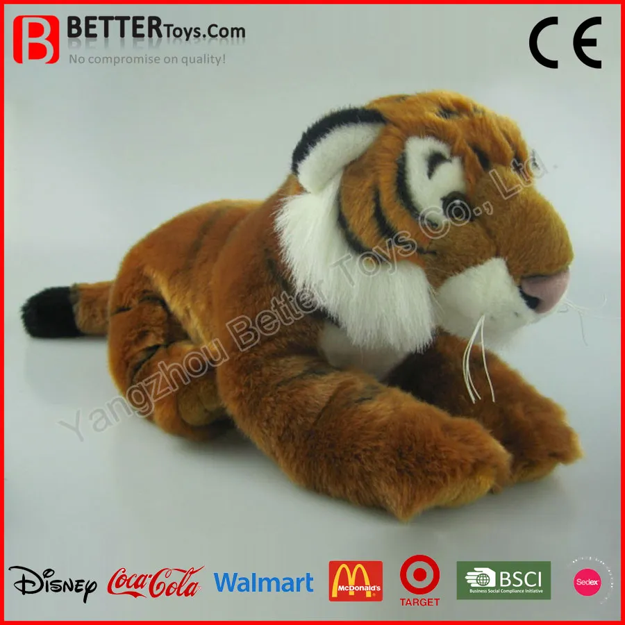 Safety Material Realistic Plush Lying Tiger Stuffed Animal Toy