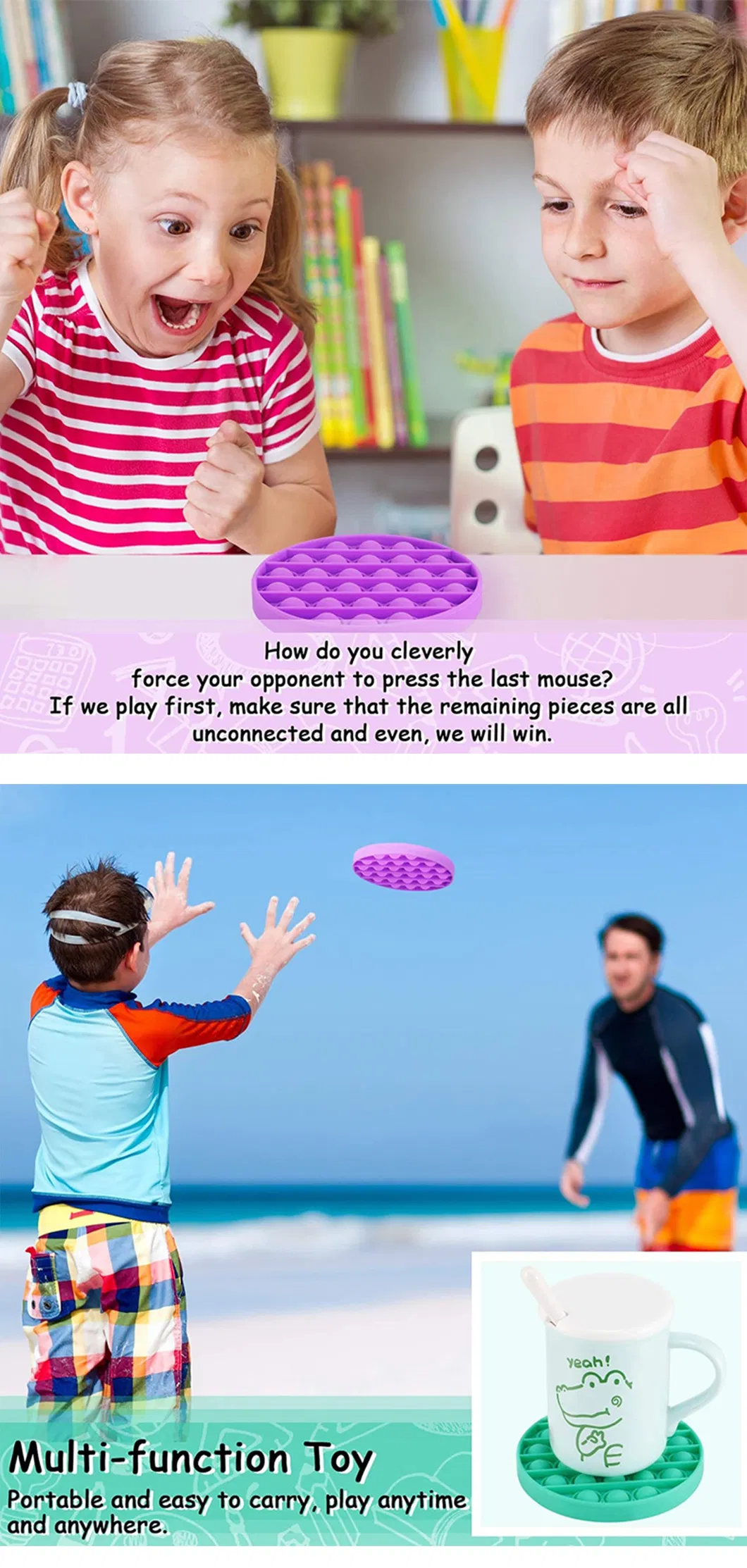 Sensory Toys Colorful Relief Stress Desktop Game Soft Squeeze Toy Logical Reasoning Training Toys for Adults Children