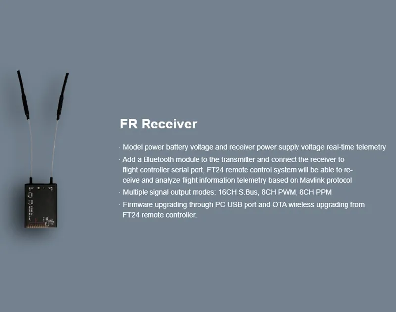 Siyi FT24 15km 2.4G 12CH Long Range Radio Transmitter with Fr Receiver for Tbs Crossfire/ Frsky R9m RF Module Fpv Drones