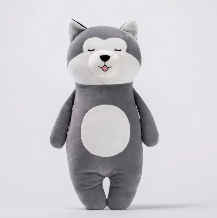 Small Promotional Toy Lovely Cute Lying Lifelike Soft Stuffed Husky Plush Realistic Animal Dog