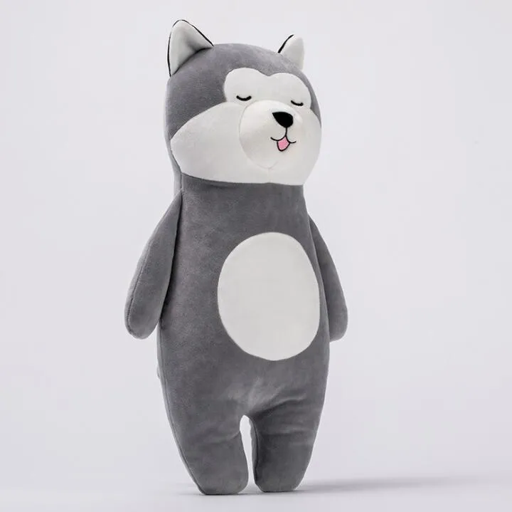 Small Promotional Toy Lovely Cute Lying Lifelike Soft Stuffed Husky Plush Realistic Animal Dog