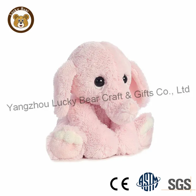 Soft Furry Children Puppets Fluffly Stuffed Animal Plush Baby Pink Toy Elephant