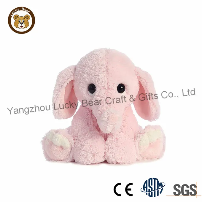 Soft Furry Children Puppets Fluffly Stuffed Animal Plush Baby Pink Toy Elephant