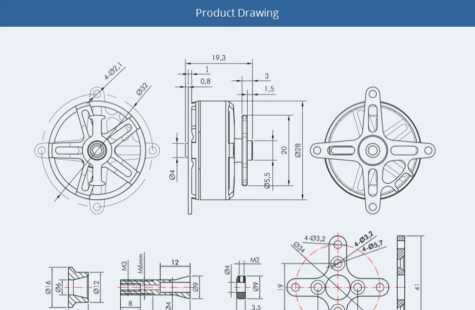 T-Motor Short Shaft At2306 2300kv BLDC Motor for 3D F3p RC Model