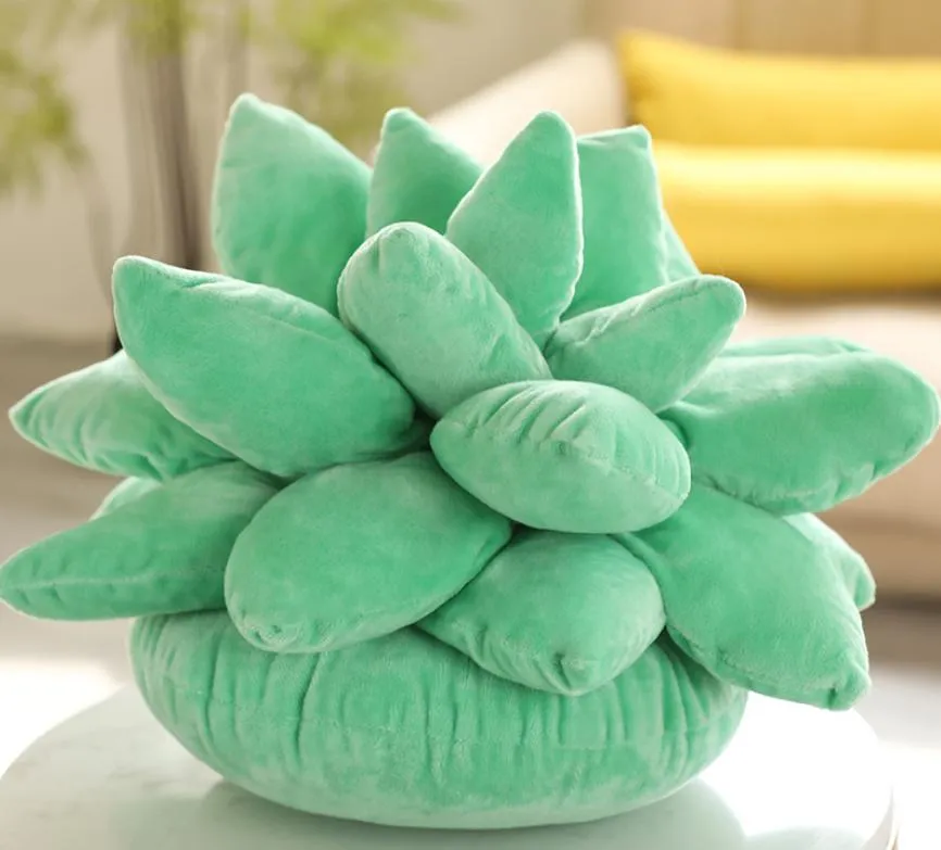 Wholesale Simulation Succulent Cactus Plush Pillow Green Plant Sleeping Flower Pillow Sofa Cushion