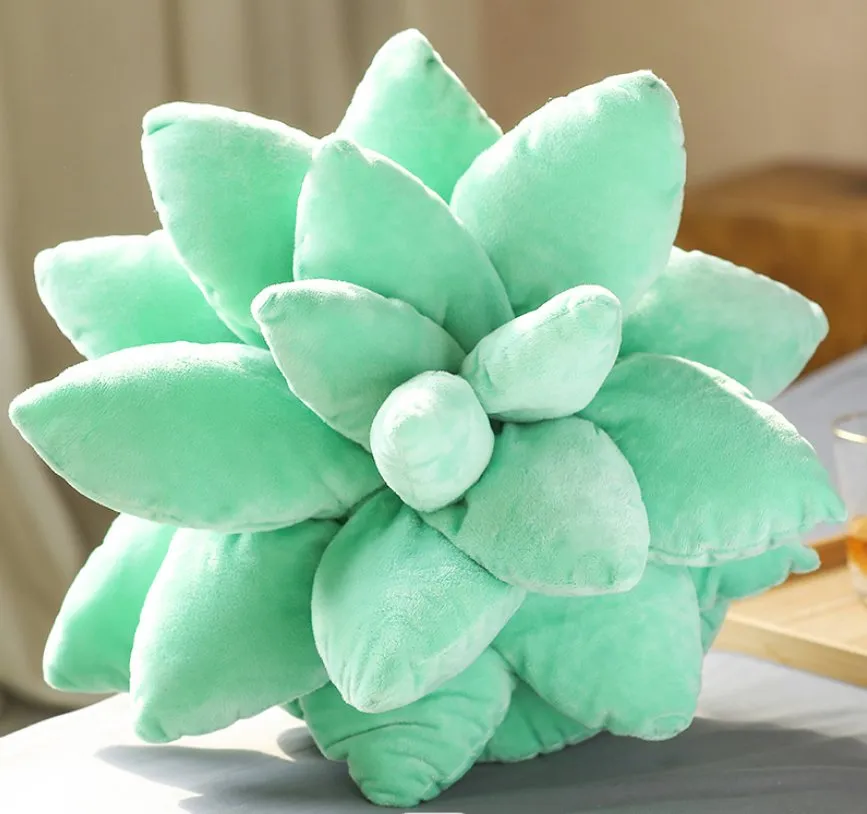 Wholesale Simulation Succulent Cactus Plush Pillow Green Plant Sleeping Flower Pillow Sofa Cushion