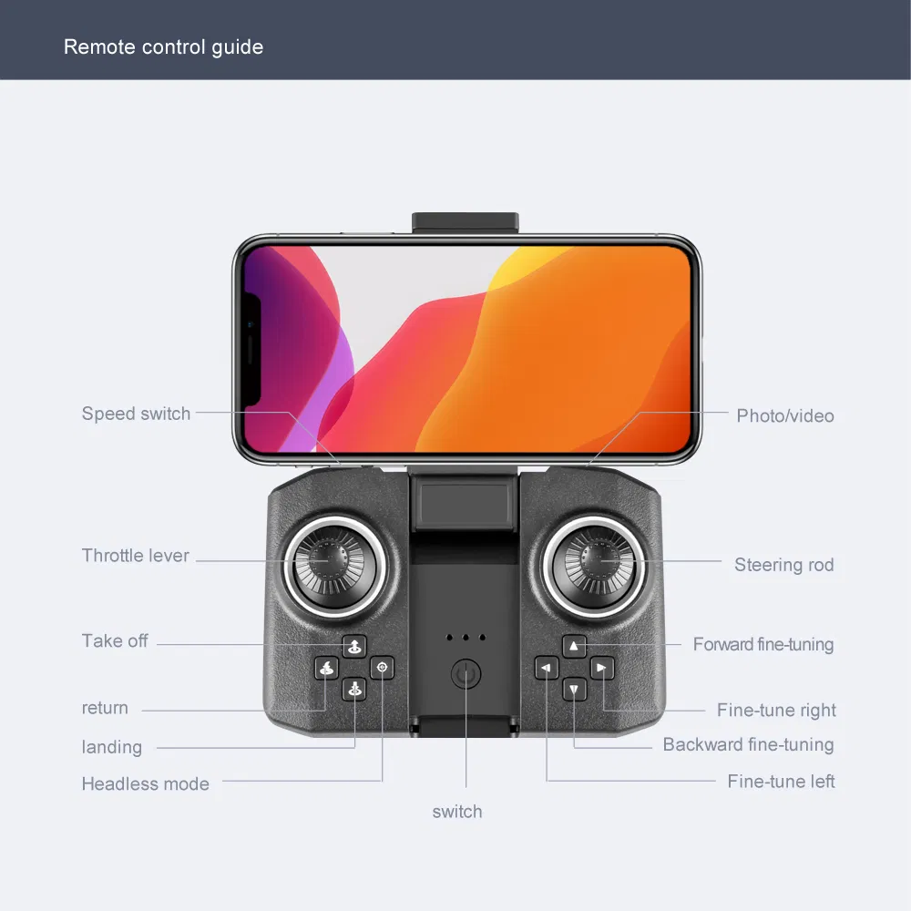 Xt6 Mini WiFi Fpv 4K/1080P HD Dual Camera Altitude Hold Mode Foldable Quadcopter RTF RC Drone (XT6-4K Double)